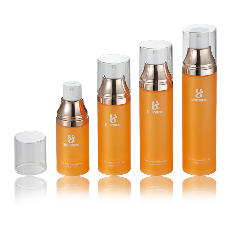 50ML-120ML oransje luftløs pressepumpeflaske-HS-017D